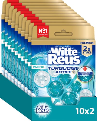 Witte Reus Turquoise Actief Toiletblok 100g - WC blokjes - Voordeelverpakking - 2x10 stuks