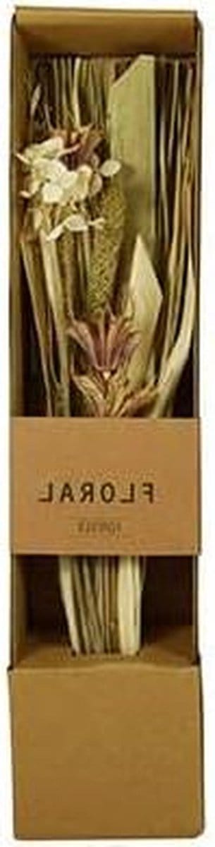 Droogbloemen boeket - Gedroogde planten - Woonkamer decoratie - Natuurlijke uitstraling - ca. 37 cm - Beige