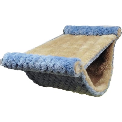 Kleine Dieren Hangende Hangmat Bed Zacht Warm Dubbellaags Kleine Huisdierkooi Hangmat voor Eekhoorn Hamster L blauw