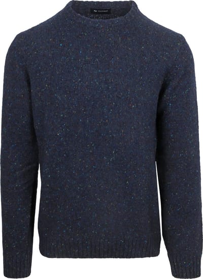 Suitable Trui Tweed Wol Blend Donkerblauw (navy) - Maat XXL - Heren - Pullover - Sweater