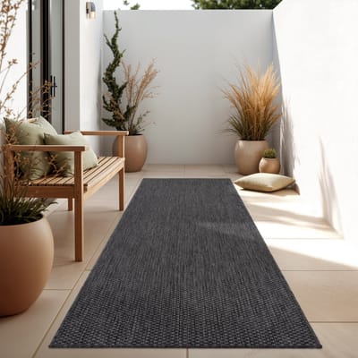 Paco Home In-& Outdoor Balkon Terras Keukenvloerkleed Eenkleurig Gemêleerd Patroon 60x100 cm