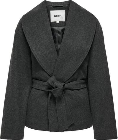 Only Jas Onlaugusta Life Short Coat Otw Noos 15314352 Dark Grey Melange Dames Maat - M