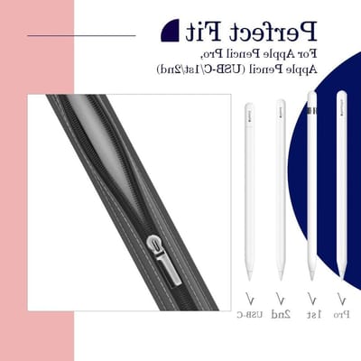 Luxe PU Leren Pennenzak voor Apple Pencil en iPad - Geschikt voor iPad 9, 8, 7, Air 4 en 9.7" - Ruimte voor Accessoires en Organisatie