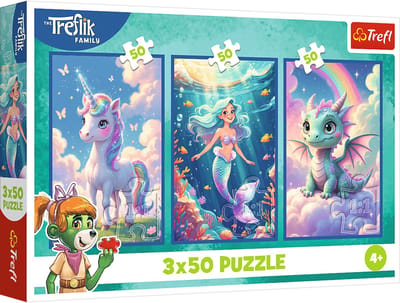 Trefl 3x50, Smiling Trefliks, KAZSTUDIO SA Rodzina Treflików FSC Mix 70%, 50 stuk(s), Stripfiguren, 4 jaar