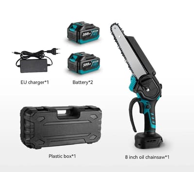 Kettingzaag - Snoeizaag - Takkenzaag - Handzaag - Mini - Draadloze - Elektrische - 8 Inch Zaagblad - Brushless Motor - Handzaam Snoeigereedschap – Inclusief 2x 18V Accu's en Oplader