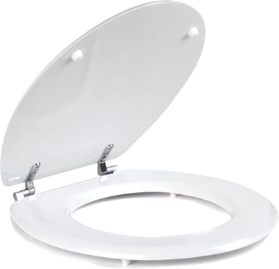 MDF Toilettedeksel 18-Inch - Wit, Houten Toiletbril voor Standaard Toiletten