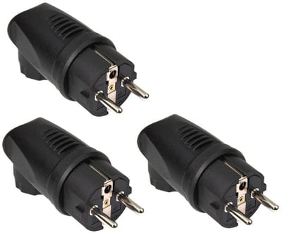 Hoekstekker 230V Stroomstekker voor Buiten IP44 - 3 Stuks