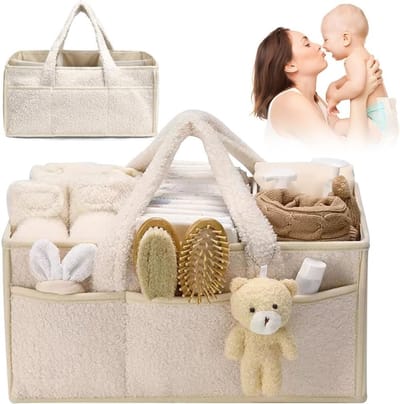 Draagbare luiertassenorganizer met vakken en handvatten, grote luiertas voor onderweg, multifunctionele luierspullenopberger voor baby's