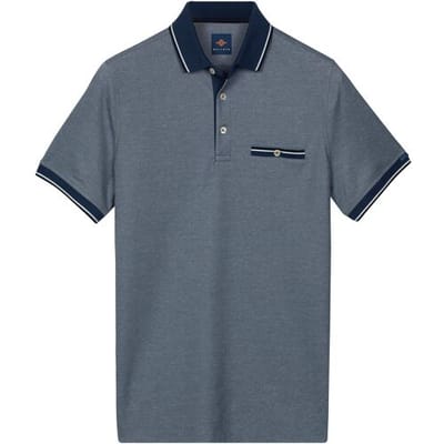 Baileys Polo Two-Tone Tipping Details Buttoned Chestpocket Indigo Blauw / male