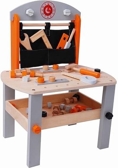 Playwood Houten Werkbank oranje - zilver