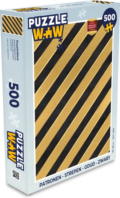 Puzzel Patronen - Strepen - Goud - Zwart - Legpuzzel - Puzzel 500 stukjes