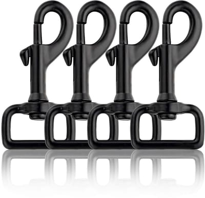 Dailygoods- Karabijnhaak 4 Stuks - Draaibaar Oog - Roestvrij Staal - Hondenhalsband - Slijtvast - Corrosiebestendig - Haak