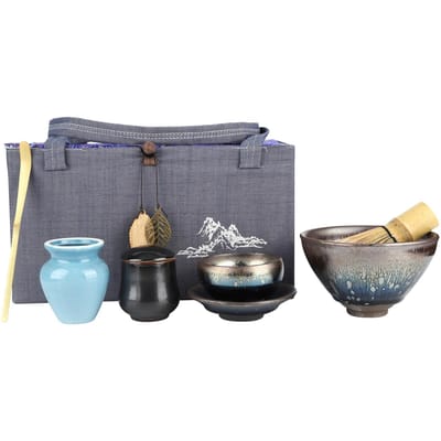 Service à thé en céramique de style japonais Kit porte-fouet à thé Outil de service Accessoires pour la cérémonie du théType 2 gray