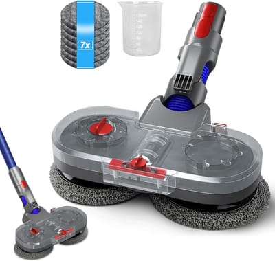 LotaHome - Elektrische Dweilmop - Voor Dyson Steelstofzuiger - V7, V8, V10, V11 en V15 Series - Dweilsysteem - Vloerwisser en Vloermop - Nat en Droog - Met Sprayfunctie - Stofzuigeraccessoire - Inclusief 7 Dweilmops - Fluisterstil - 180° Flexibel