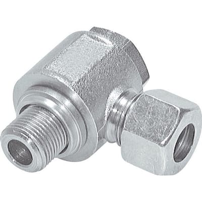 42L & M48x2 Verzinkt Stalen Swivel Joint Snijringkoppeling Buitendraad 160bar Draaibaar ISO 8434-1 - F2BM7