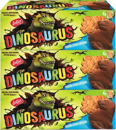 Lotus Dinosaurus Original melkchocolade - 225g x 3