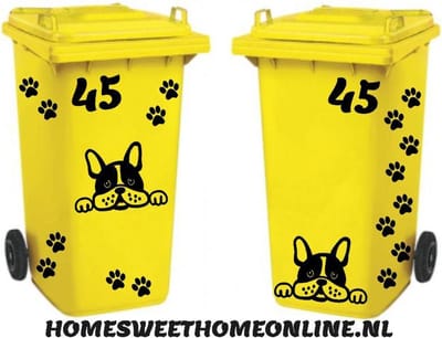 Stickerset hond met huisnummer & hondenpootjes zwart | Kliko | Rosami