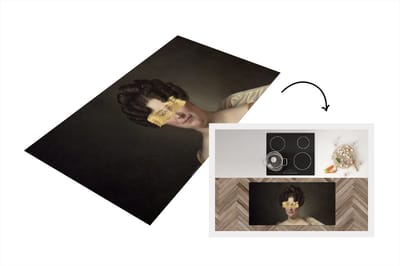 Keukenloper - Loper keuken - Kunst - Verf - Geel - 120x60 cm - Keukenloper vinyl