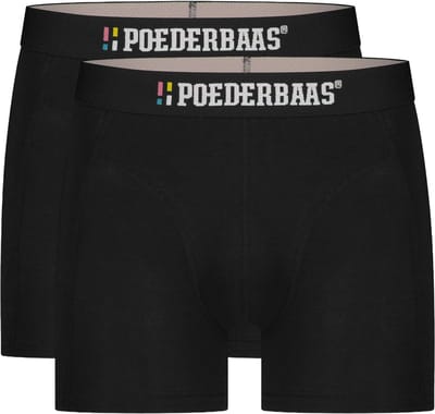 Poederbaas Bamboo Boxershorts (2-pack) - Zwart - Maat S - Boxershort Heren - Onderbroeken Heren - Bamboe