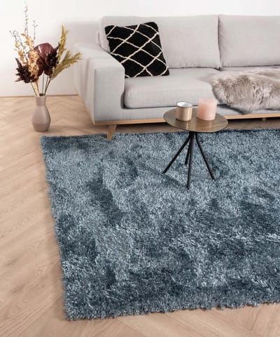 Hoogpolig vloerkleed velours Posh - blauw 80x150
