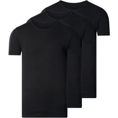 esmara Men Set van 3 heren T-shirts (ronde hals, Zwart, M)