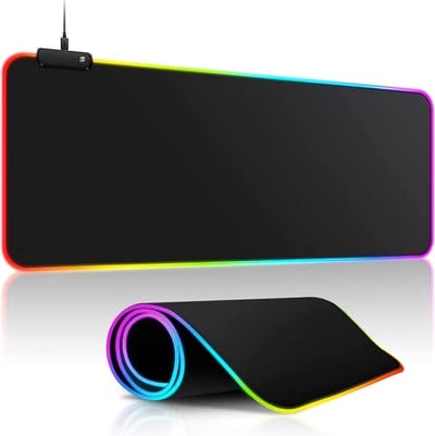 Gaming Muismat XXL 80x30 cm – RGB LED 16,8M Kleuren – Anti-Slip – Waterafstotend – Voor Gaming Setup PC & Laptop – Zwart