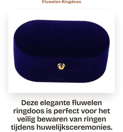 Dailygoods- Ringdoos Ovaal Fluwelen - Dubbele Sleuven - Vintage Sieraden Opbergdoos - Huwelijksceremonies - Verlovingsringen - Duurzaam Materiaal - Sieradenbox