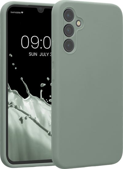 kwmobile telefoonhoesje geschikt voor Samsung Galaxy A34 5G - TPU backcover met siliconen coating - Smartphone case in Regenwashed groen