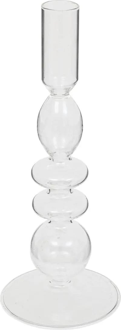 Atmosphera kaarsen kandelaar Murano - glas - dinerkaarsen - transparant - D9 x H22 cm