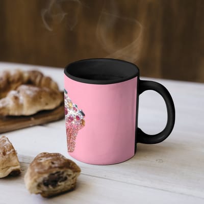 Magische Mok - Foto op Warmte Mokken - Koffiemok - Cupcake - Kleurrijk - Edelstenen - Magic Mok - Beker - 350 ML - Theemok