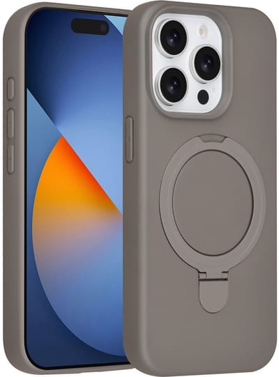 TUNIQ telefoonhoesje voor Apple iPhone 15 Pro - MagSafe met ringstand - Titaniumgrijs