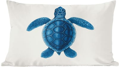 Sierkussens - Kussentjes Woonkamer - 60x40 cm - Schildpad - Blauw - Schild