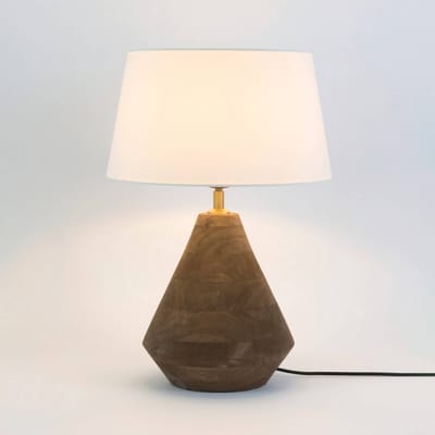 Holländer Tafellamp CAPANNE, naturel/ecru, hoogte 37 cm, mangohout, E27