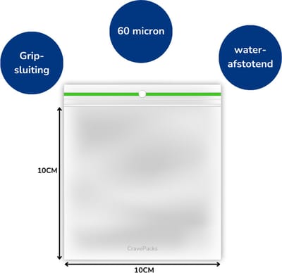100x Gripzakjes 10x10 cm 60 micron groen - Ziplock zakjes - Uitdeelzakjes