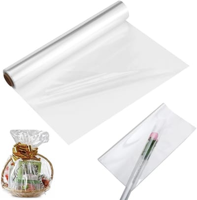Transparante Cellofaanfolie 86cm x 30m x 3mm voor Cadeaumanden, Bloemen en Decoratie