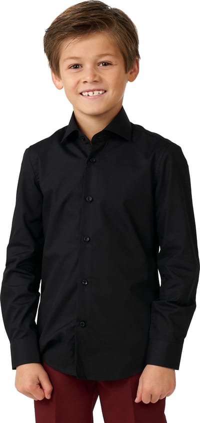 OppoSuits SHIRT LS Black Knight Boys - Kids Overhemd - Casual Shirt - Zwart - Maat 2 Jaar