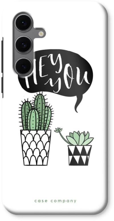 Case Company® - Hoesje geschikt voor Samsung Galaxy S24 FE hoesje - Hey you cactus - Tough Case - Maximale Bescherming alle Kanten en Schermrand