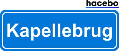 Hacebo - Plaatsnaam Sticker - 29x10 CM - Kapellebrug sticker - Verkeersborden sticker - grappige cadeaus - Kapellebrug