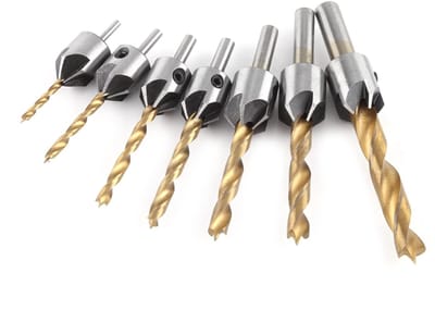 Dailygoods- Verzinkboorset 7-delig - Koolstofstaal - Boordiameters 3-10 mm - Inbussleutel - Zeshoekig kottergereedschap - Lange levensduur - Boorset