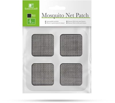 4x Vliegengordijn Muskietengaas Reparatie Patch – Zelfklevend – 10x10 Cm – Zwart – 4 Stuks – Geschikt Voor Horren, Insectengaas En Vliegengaas [11610BK]