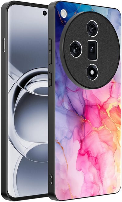 Smartphonica Telefoonhoesje Geschikt voor Oppo Find X7 met marmeropdruk - TPU backcover case marble design - Regenboog geschikt voor Oppo Find X7