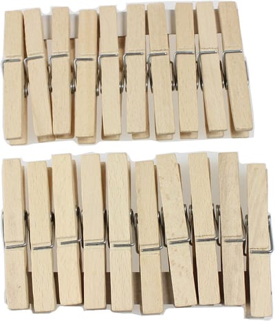 Wasknijpers - multifunctionele clips voor kleding en ambachten - houten haringen voor waslijn - stevige wasknijpers set - 20 stuks
