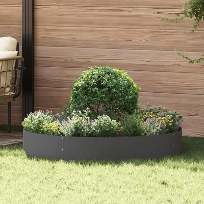 Metalen Pot - Bloempot Rond - Planten Verfraaien - Duurzaam Staal - 120x120x20 cm - Zwart