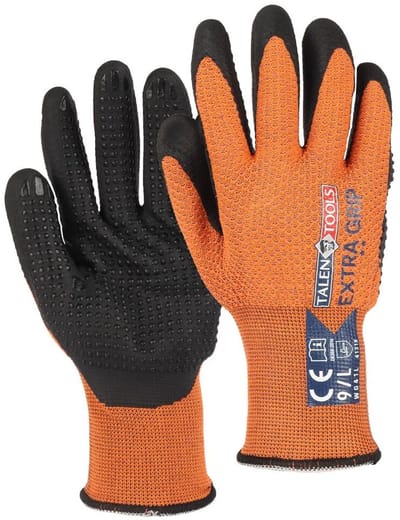 Talen Tools - Werkhandschoenen - Extra grip - Gerecycled - Maat S - Oranje