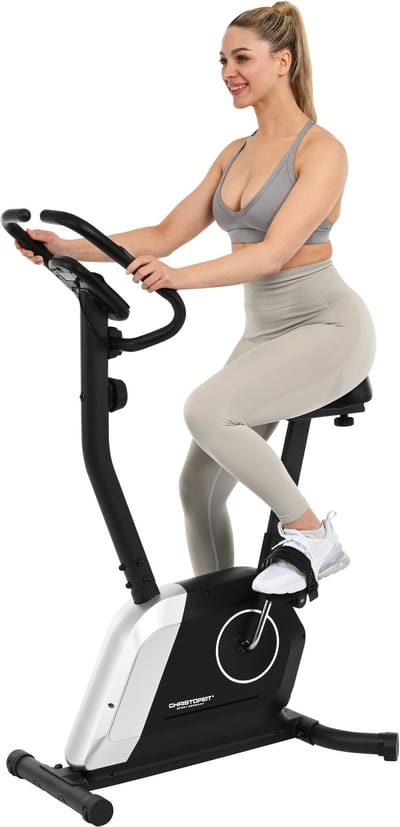 Christopeit Hometrainer Active met magnetische rem, 14 niveaus en comfortabel zadel