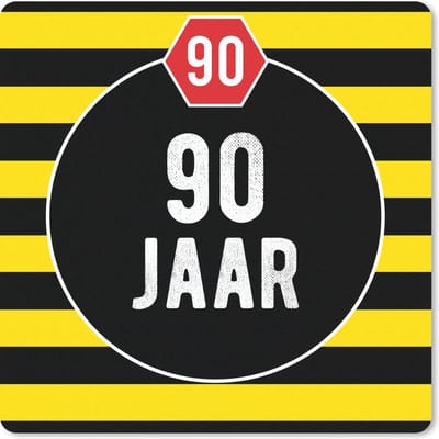 Muismat 20x20 cm - Mousepad Jubileum - Design - 90 jaar - Muismatten