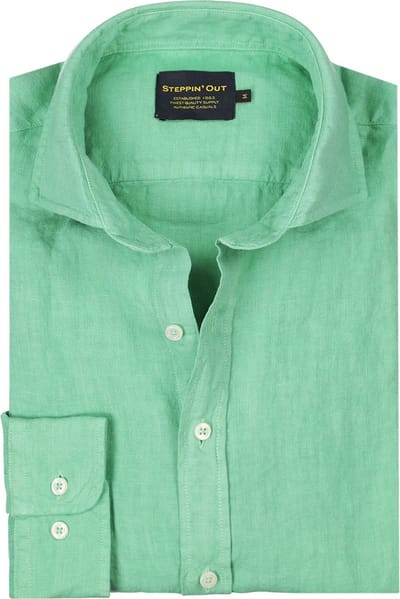 Steppin' Out Overhemd Linnen Mintgroen - Maat 3XL - Heren - Casual Shirt