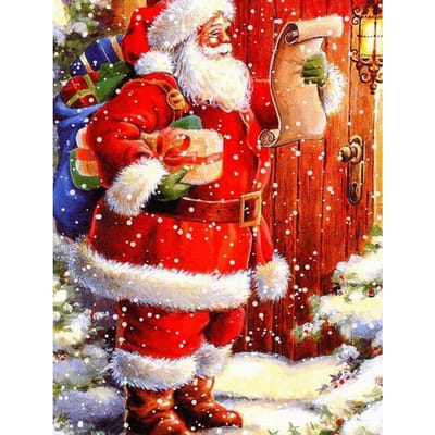 Peinture diamant thème père noël, broderie complète, mosaïque, point de croix, à faire soi-même 20X30CM red