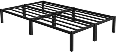 Bedframe tweepersoonsbed 120x200 cm in zwart metaal met lattenbodem ML design