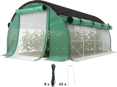 Foliemodel Kas - Kweekkas Tunnel - Planten Beschermen - UV-bestendig Net - 4 x 3 x 2 m - Groen